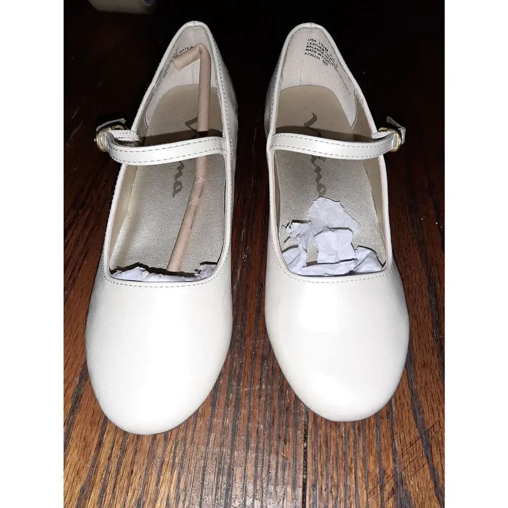 New Girl's Size 1.5M Bone Pearl Nina Seeley Dress Shoes